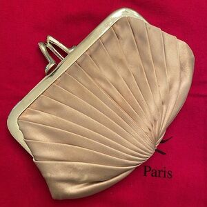 Christian Louboutin clutch bag evening silk blush pink